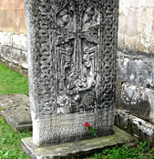 Gandzasar’s largest khachkar serving as tombstone of Grand Prince Hasan Jalal Vahtangian’s daughter Hatun.