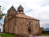 Gavit (narthex) of the Gandzasar Monastery.