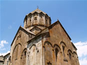 Gandzasar’s Cathedral of St. John the Baptist from south-east, Artsakh.