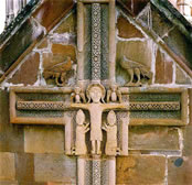 Bas-relief of the Crucifix under the gable of the Cathedral’s western wall.