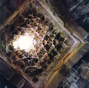 Stalactite-ornamented ceiling of the gavit.